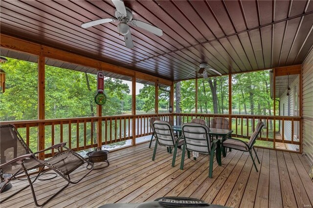 3153 N 2225th, Beecher City, IL 62414 - sunroom featuring ceiling fan and outdoor dining space