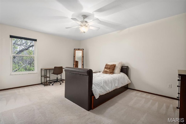 1578 Mason Knoll Rd, Town And Country, MO 63131 - carpeted bedroom with baseboards and a ceiling fan