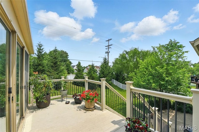 429 Arbor Meadow Ct, Ballwin, MO 63021 - wooden terrace with a lawn