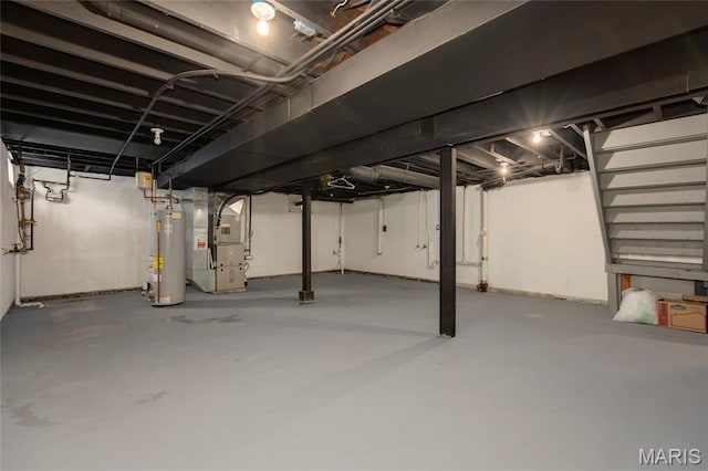 7603 Devonshire Ave, Shrewsbury, MO 63119 - unfinished below grade area featuring gas water heater and heating unit
