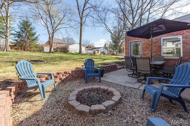 7603 Devonshire Ave, Shrewsbury, MO 63119 - view of patio / terrace featuring an outdoor fire pit