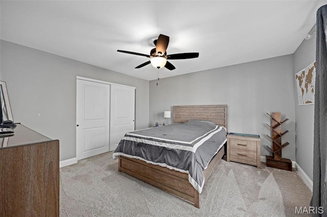 4028 Montague Cir Unit 4, Saint Charles, MO 63304 - carpeted bedroom with a closet, baseboards, and a ceiling fan