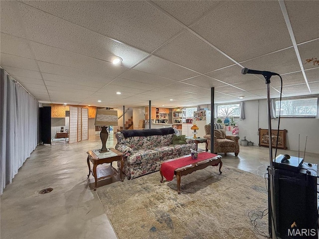 134 Pine St, Farmington, MO 63640 - living area with concrete floors