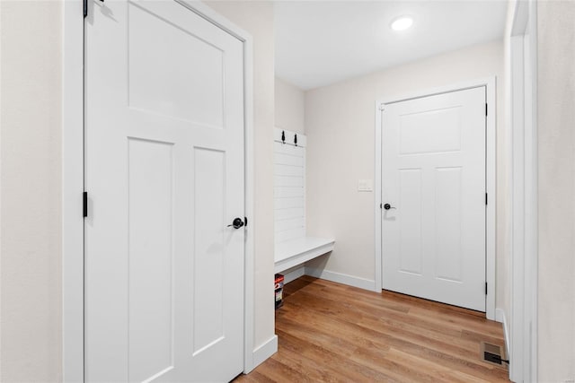 948 Half Moon, Caseyville, IL 62232 - mudroom featuring baseboards, light wood-type flooring, and recessed lighting