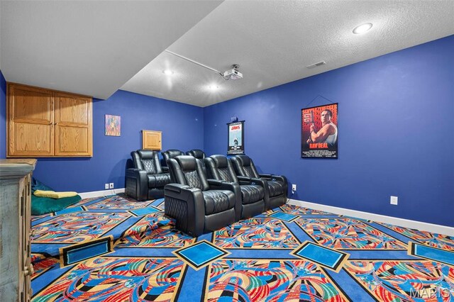 149 Windy Point Ave, Cape Girardeau, MO 63701 - carpeted cinema room featuring baseboards, recessed lighting, and a textured ceiling