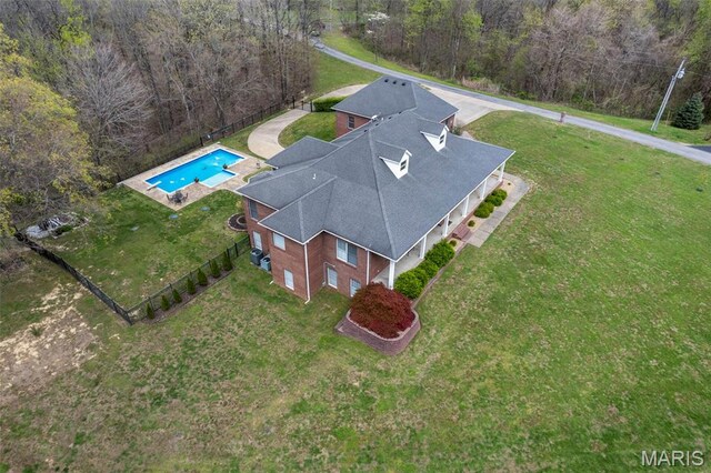 149 Windy Point Ave, Cape Girardeau, MO 63701 - aerial view of property and surrounding area with a pool and a forest