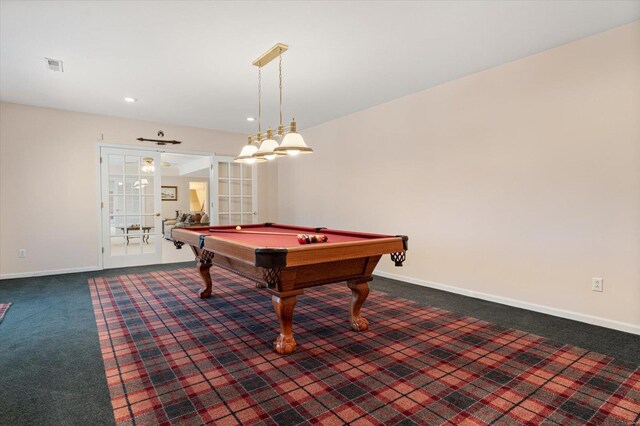 230 W Waters Edge Dr, Belleville, IL 62221 - playroom featuring carpet floors, billiards table, baseboards, and recessed lighting