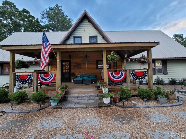 18480 State Route O, Rolla, MO 65401 - view of front facade featuring outdoor lounge area, metal roof, and covered porch