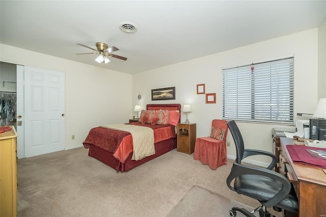 1611 Walpole Dr Unit C, Chesterfield, MO 63017 - bedroom with carpet, a desk, ceiling fan, and baseboards