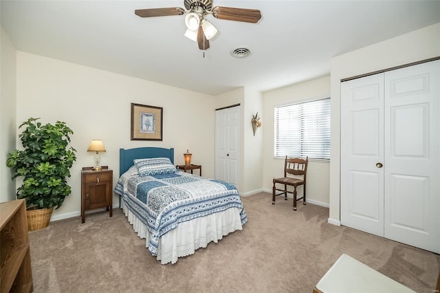 1611 Walpole Dr Unit C, Chesterfield, MO 63017 - bedroom with multiple closets, carpet flooring, and baseboards