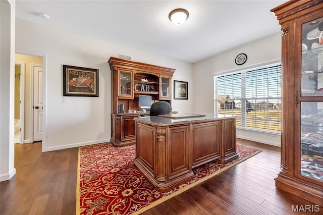 2 Wyndemere Ct, Lake St Louis, MO 63367 - office space featuring dark wood-style flooring and baseboards