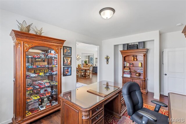 2 Wyndemere Ct, Lake St Louis, MO 63367 - office space featuring dark wood-style floors