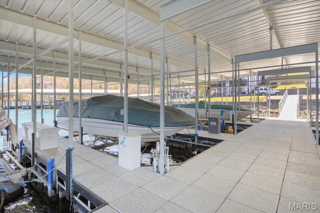 dock with boat lift