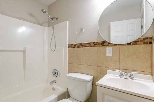 10342 Edgefield Dr, Saint Louis, MO 63136 - full bath with toilet, shower / tub combination, vanity, and tile walls