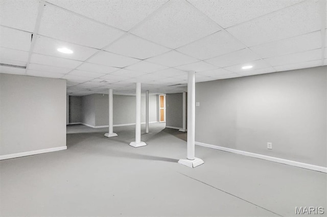 7415 Wellington Ave, Saint Louis, MO 63130 - finished basement with a drop ceiling and recessed lighting