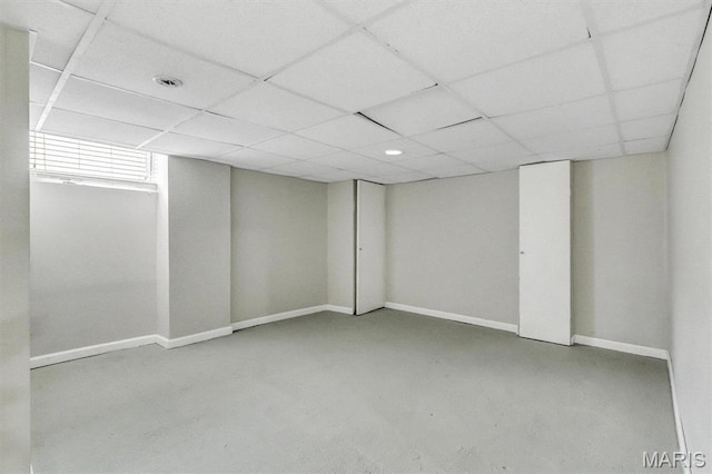 7415 Wellington Ave, Saint Louis, MO 63130 - below grade area with a paneled ceiling