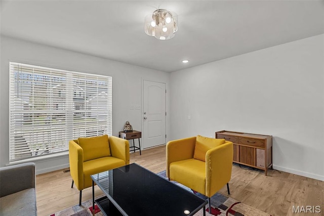 757 Fox Creek Dr, Fenton, MO 63026 - sitting room featuring healthy amount of natural light, baseboards, light wood finished floors, and recessed lighting