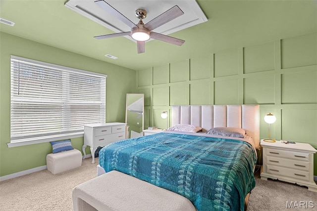 757 Fox Creek Dr, Fenton, MO 63026 - bedroom with carpet flooring, multiple windows, and ceiling fan