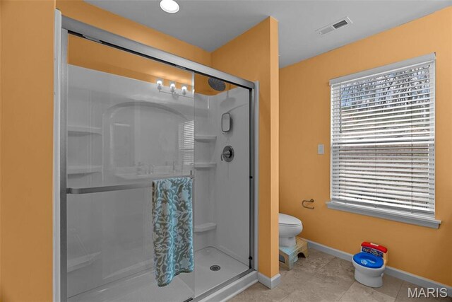 757 Fox Creek Dr, Fenton, MO 63026 - bathroom featuring a shower stall and tile patterned floors