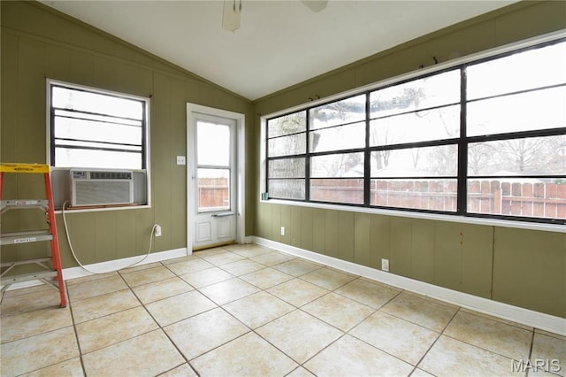 102 W High St, Troy, IL 62294 - unfurnished sunroom with vaulted ceiling and cooling unit