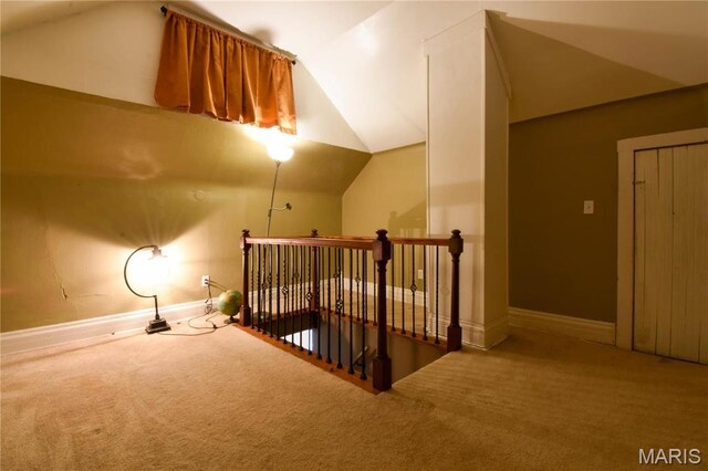 102 W High St, Troy, IL 62294 - bonus room with carpet floors, vaulted ceiling, and baseboards