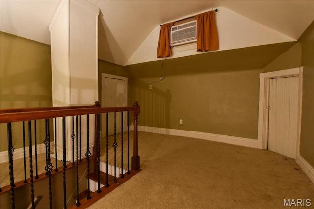 102 W High St, Troy, IL 62294 - additional living space with lofted ceiling, carpet, and baseboards