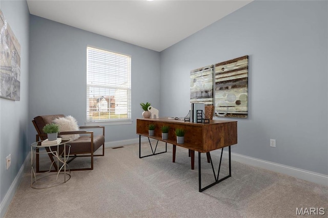 206 Willow Park Ct, Wentzville, MO 63385 - carpeted home office with baseboards