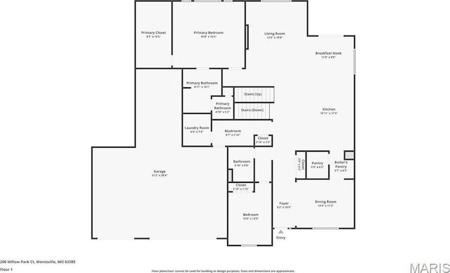 206 Willow Park Ct, Wentzville, MO 63385 - property floor plan