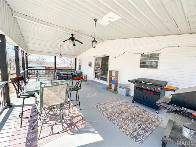 405 County Road 5015, Salem, MO 65560 - view of patio / terrace with ceiling fan and outdoor dining area