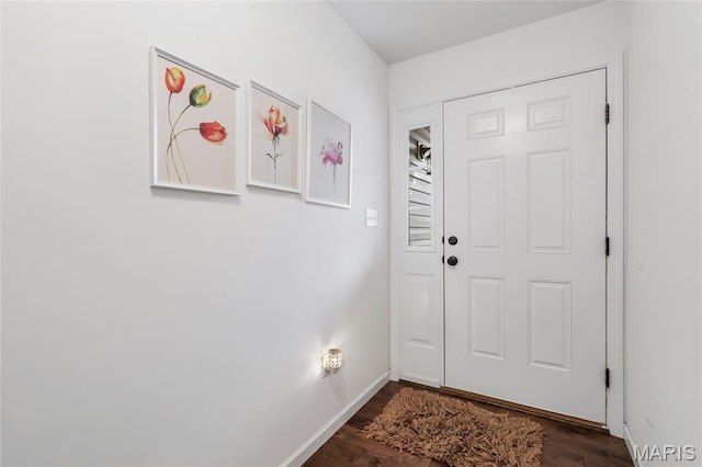 5374 Trailhead Ct, Eureka, MO 63025 - doorway featuring dark wood-style flooring and baseboards