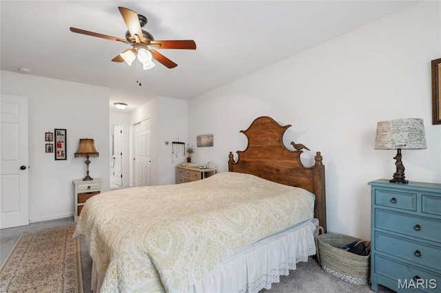 5374 Trailhead Ct, Eureka, MO 63025 - bedroom featuring a closet, a ceiling fan, and carpet floors