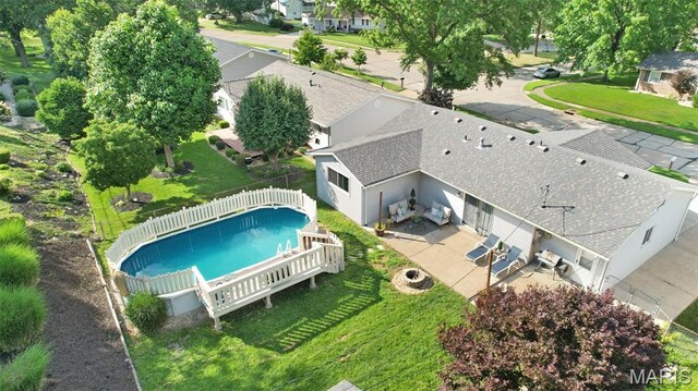 438 Rockview Dr, Saint Louis, MO 63129 - view from above of property with a pool