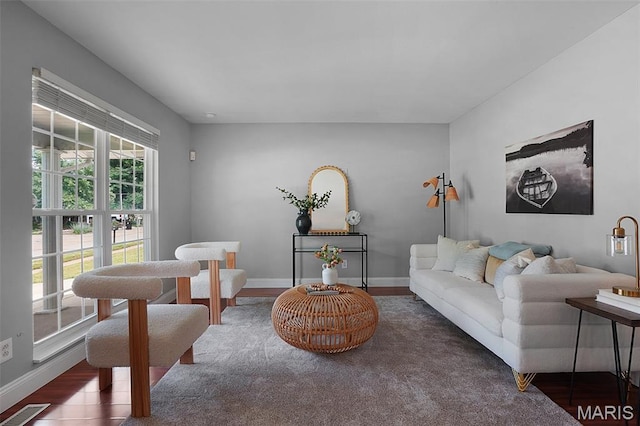 438 Rockview Dr, Saint Louis, MO 63129 - living area with wood finished floors and baseboards