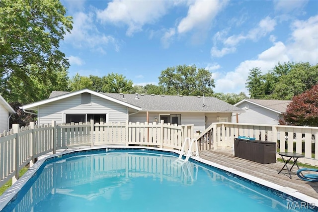 438 Rockview Dr, Saint Louis, MO 63129 - view of swimming pool with a wooden deck