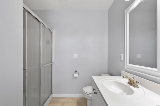 775 Vista Glen Ct, Eureka, MO 63025 - full bath featuring toilet, a stall shower, vanity, and baseboards