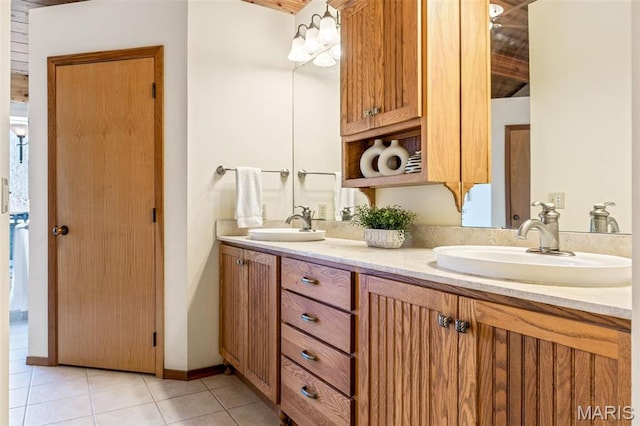 2208 N Konstanz Dr, Innsbrook, MO 63390 - bathroom featuring tile patterned flooring and double vanity