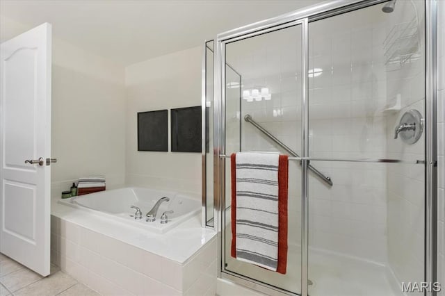 842 N New Ballas Ct Unit 303, Saint Louis, MO 63141 - full bath with a shower stall, a bath, and tile patterned floors