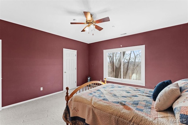 19120 Hawk Mountain Rd, Wildwood, MO 63038 - carpeted bedroom with baseboards and a ceiling fan