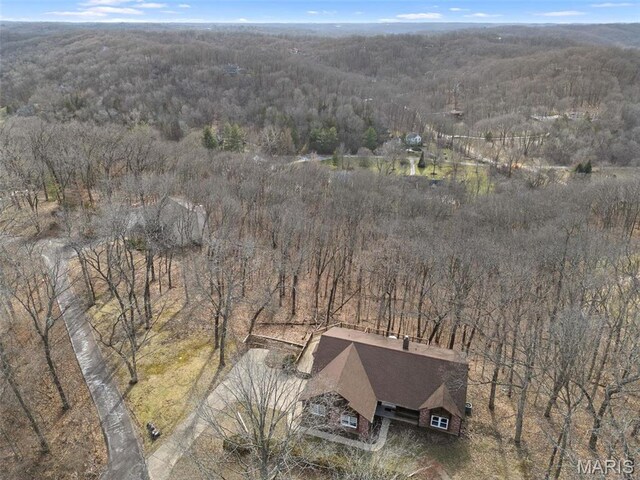 19120 Hawk Mountain Rd, Wildwood, MO 63038 - aerial view of property and surrounding area with a heavily wooded area