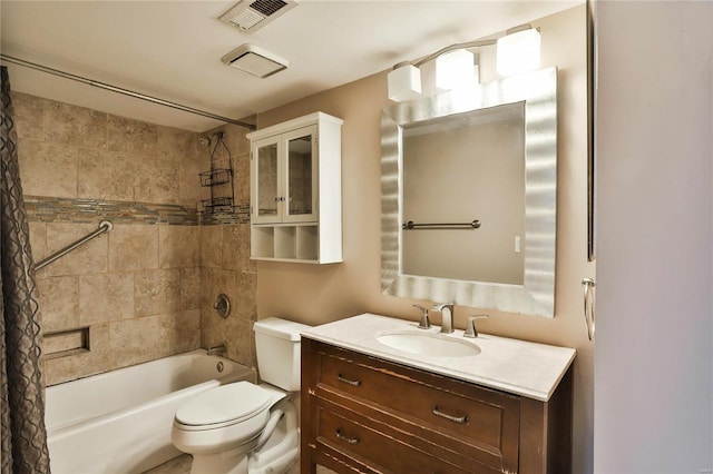 1626 High School Dr, Saint Louis, MO 63144 - bathroom featuring toilet, vanity, and shower / tub combo with curtain