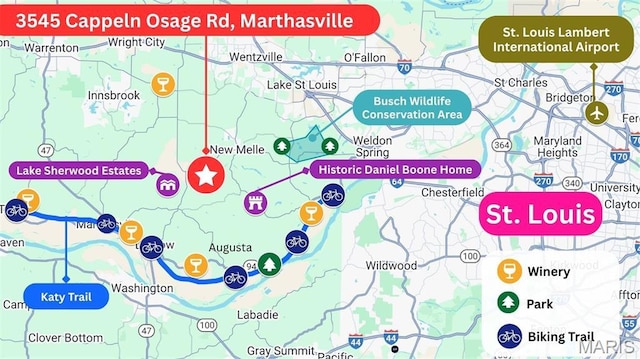 3545 Cappeln Osage Rd, Marthasville, MO 63357 - map of property / related area