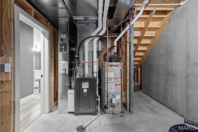 3545 Cappeln Osage Rd, Marthasville, MO 63357 - utility room with gas water heater and heating unit