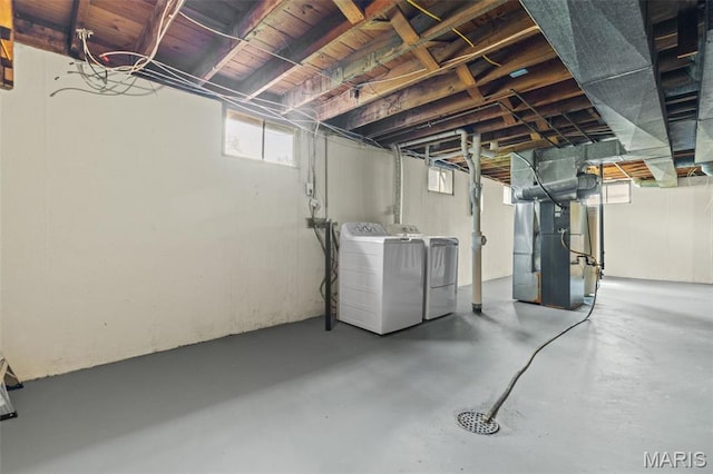 190 Coteau Ln, Florissant, MO 63033 - basement with separate washer and dryer and heating unit