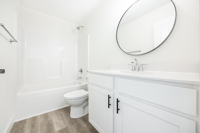 7349 Providence, Edwardsville, IL 62025 - full bathroom with wood finished floors, toilet, vanity, and shower / bathtub combination