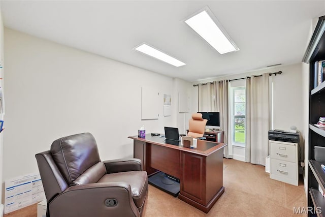 office space with light carpet