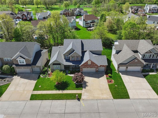 aerial view of residential area