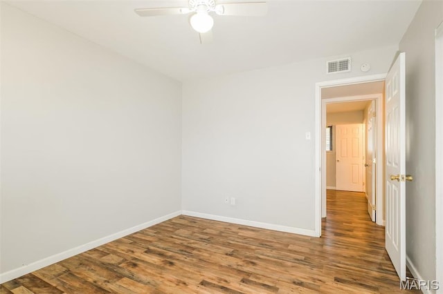 1235 Flicker Dr, Florissant, MO 63031 - spare room with ceiling fan, wood finished floors, and a smoke detector