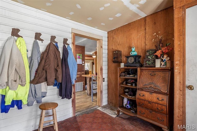 631 Columbia Dr, Bismarck, MO 63624 - mudroom featuring wood walls