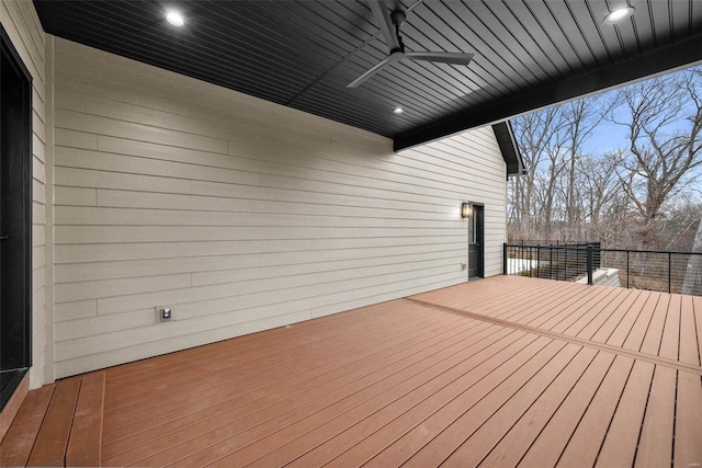 16908 Lewis Spring Farms Rd, Wildwood, MO 63005 - wooden terrace featuring ceiling fan
