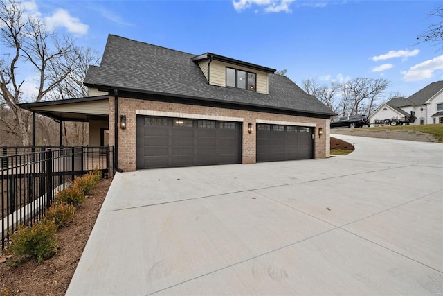 16908 Lewis Spring Farms Rd, Wildwood, MO 63005 - view of property exterior with driveway, brick siding, fence, and a shingled roof
